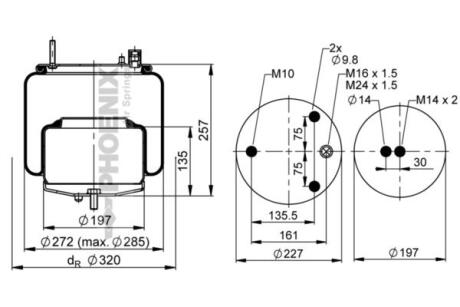 Ресора пневматична PHOENIX 1DF20F-1