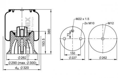 Ресора пневматична PHOENIX 1DK20A-1***