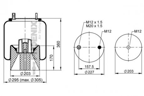 Ресора пневматична PHOENIX 1DK20A-51***