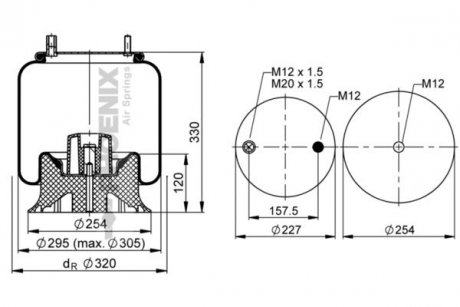 Ресора пневматична PHOENIX 1DK20C-2