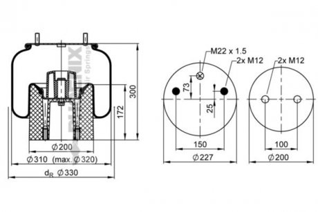 Ресора пневматична PHOENIX 1DK21A-4