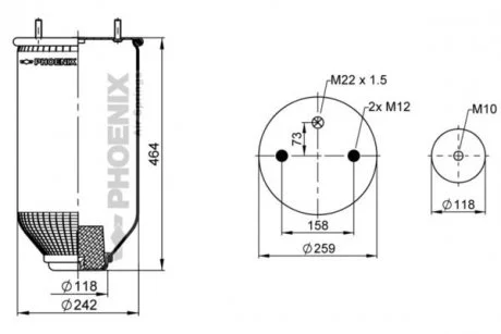 Ресора пневматическая PHOENIX 1DK22E-5NP