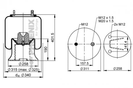 Ресора пневматична PHOENIX 1DK23L-25