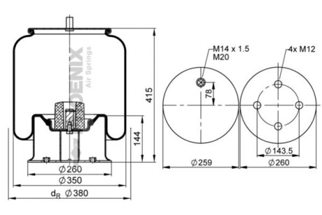 Пневморессора PHOENIX 1DK251