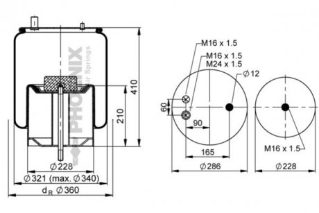 Ресора пневматична PHOENIX 1DK28F-4