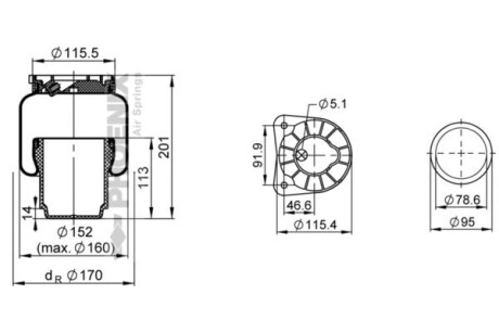 Пневморессора PHOENIX C 100 004