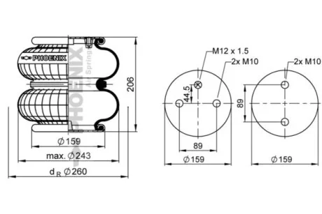 Пневморессора PHOENIX SP2B12R5