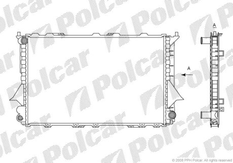 Радиатор охлаждения двигателя Polcar 131608-4