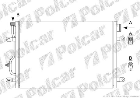 Радиатор кондиционера (Конденсатор) Polcar 1334K8C1S