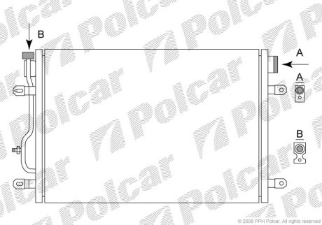 Радиатор кондиционера (Конденсатор) Polcar 1334K8C2