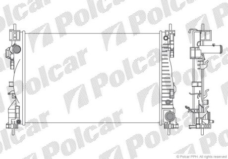 Радиатор охлаждения двигателя Polcar 142108A3