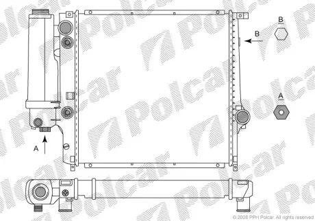 Радиатор охлаждения двигателя Polcar 200708-5