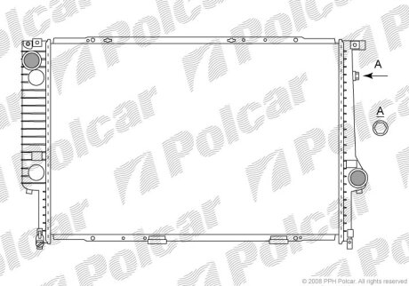 Радиатор охлаждения двигателя Polcar 203208-3