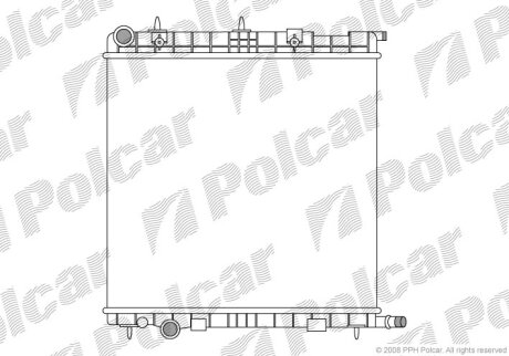 Радиатор охлаждения двигателя Polcar 231508-2