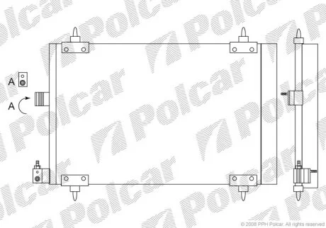 Радиатор кондиционера Polcar 2327K8C2S
