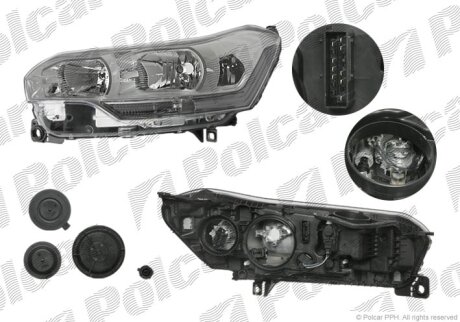 Фара основная левая Polcar 233409-E