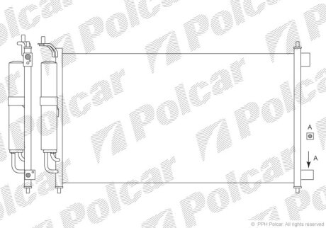 Радиатор кондиционера (Конденсатор) Polcar 2707K81K