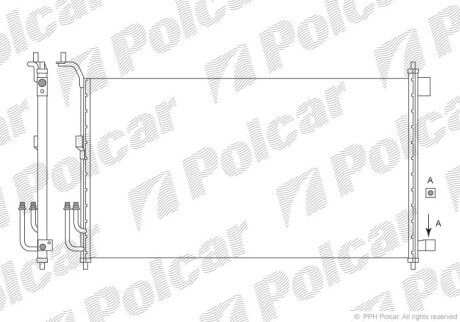 Радиатор кондиционера (Конденсатор) Polcar 2707K8C1S