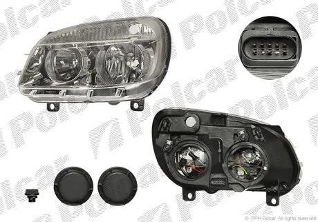 Фара основная правая Polcar 304109-E