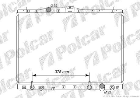 Радиатор охлаждения двигателя Polcar 382208-3