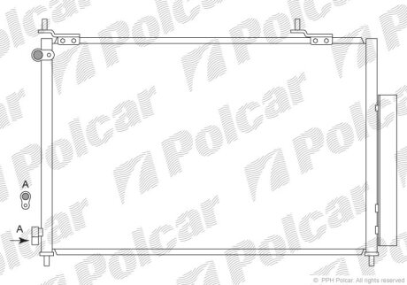 Радиатор кондиционера (Конденсатор) Polcar 3877K8C2S
