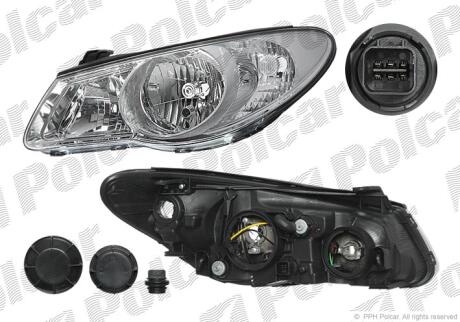 Фара основная Polcar 401610-E