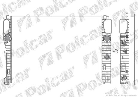 Радиатор охлаждения двигателя Polcar 501608-1