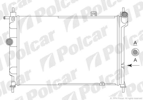 Радиатор охлаждения двигателя Polcar 550708A2