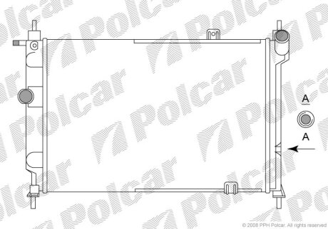 Радиатор охлаждения двигателя Polcar 550708A3