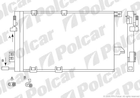 Радиатор кондиционера (Конденсатор) Polcar 5508K8C1S