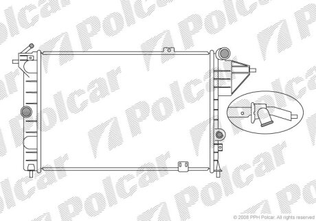 Радиатор охлаждения двигателя Polcar 551408A3