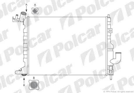 Радиатор охлаждения двигателя Polcar 551608A5