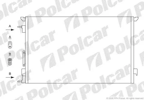 Радиатор кондиционера (Конденсатор) Polcar 5518K8C1