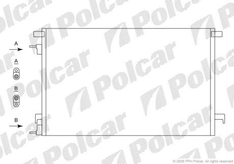 Конденсер, радиатор кондиционера Polcar 5518K8C2S