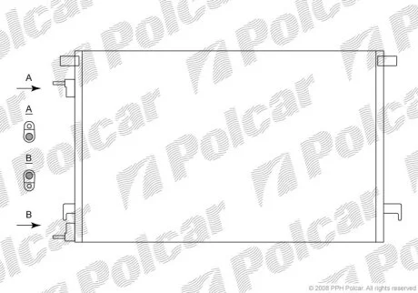 Конденсер, радиатор кондиционера Polcar 5518K8C2S