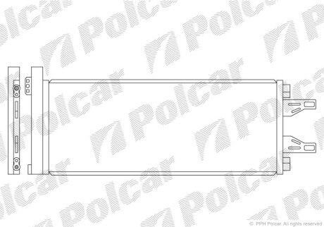 Радиатор кондиционера Citroen_Peugeot_Fiat 2.3-3.0 HDI 06- Polcar 5770K8C2S