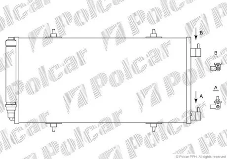 Конденсер, радиатор кондиционера Polcar 5787K8C2