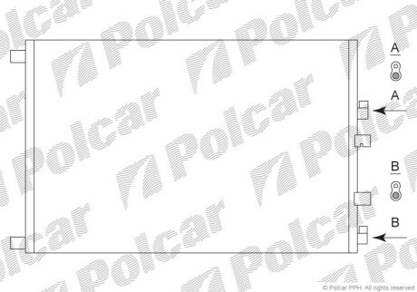 Конденсер, радиатор кондиционера Polcar 6012K8C2S