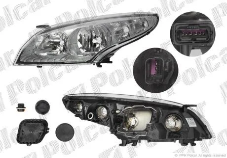 Фара основная правая Polcar 601410-E