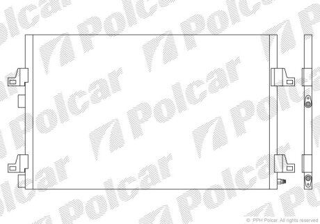 Конденсер, радиатор кондиционера Polcar 6052K8C1