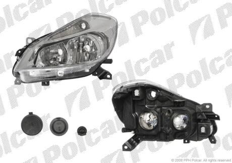 Фара основная левая Polcar 605509-E