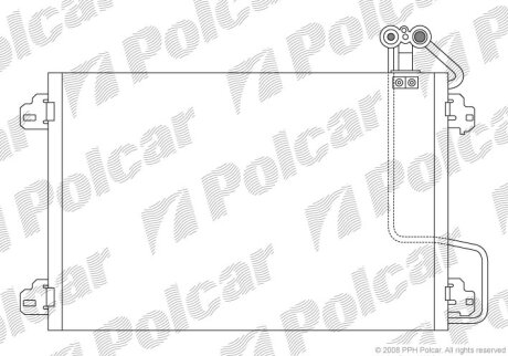 Конденсер, радиатор кондиционера Polcar 6070K8C1S