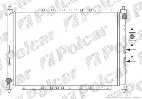 Радиатор охлаждения двигателя Polcar 631908A2