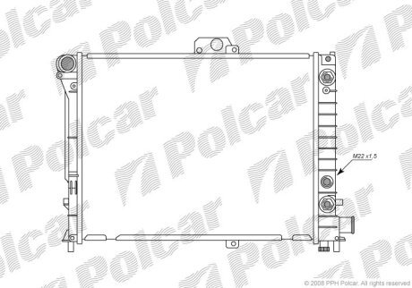 Радиатор охлаждения двигателя Polcar 652108-1