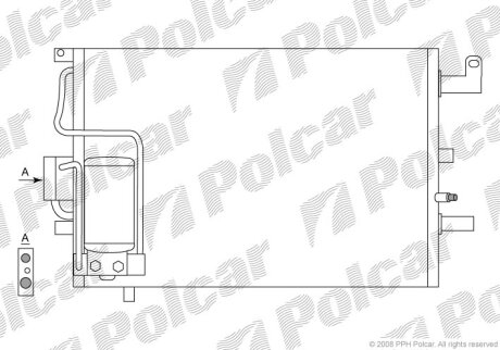 Конденсер, радиатор кондиционера Polcar 6522K8C1