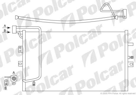 Конденсер, радиатор кондиционера Polcar 6523K8C1