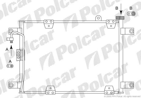 Конденсер, радиатор кондиционера Polcar 7424K8C1