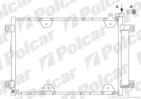 Конденсер, радиатор кондиционера Polcar 7424K8C2