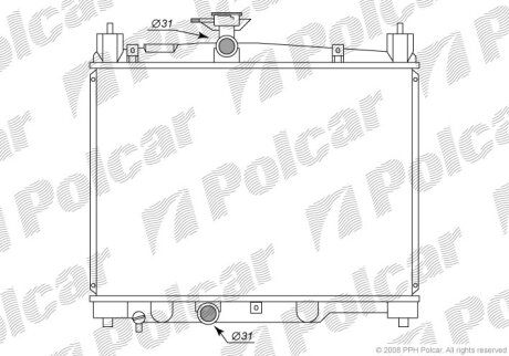 Радиатор охлаждения двигателя Polcar 810308-1