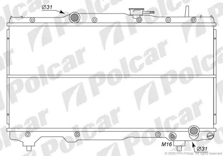 Радиатор охлаждения двигателя Polcar 812208-2